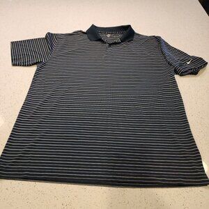 mens nike golf polo XL Blue Stripes Short Sleeves